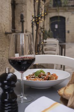 wine with pasta